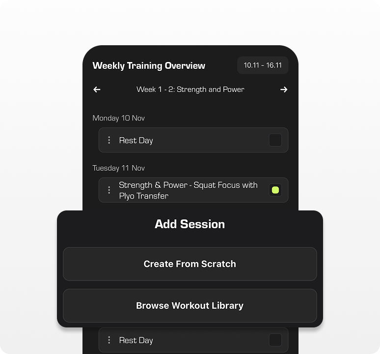 Create and log workouts